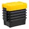 IRIS® 13.3qt. Black Store-It-All Utility Totes with Yellow Buckle Lids, 5ct.